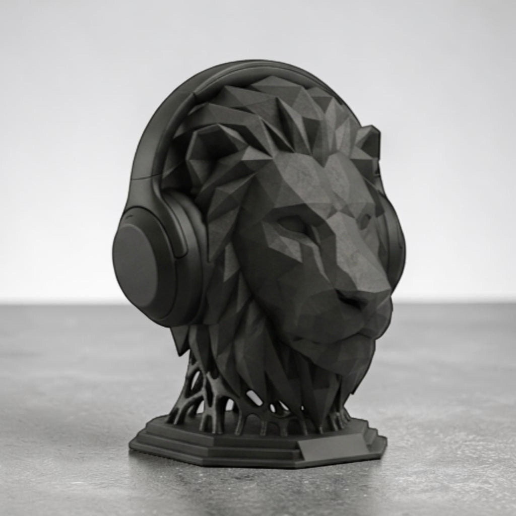 Majestic Lion Headphone Stand – 3D Printed Bold Gaming Desk Art