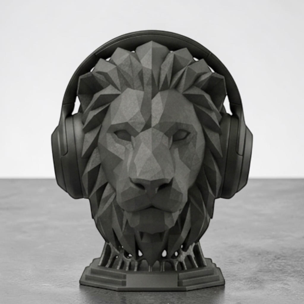 Majestic Lion Headphone Stand – 3D Printed Bold Gaming Desk Art