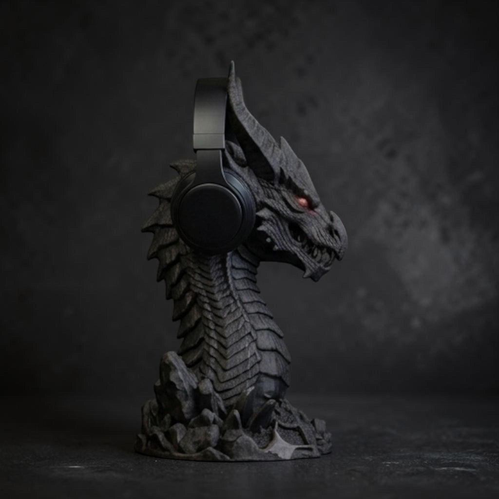 Dragon Headset Holder – Gothic 3D Printed Gaming Desk Stand
