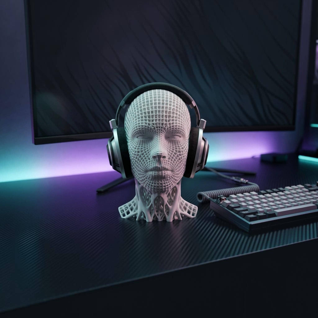 Voronoi Headphone Stand – Geometric 3D Printed Audiophile Desk Decor