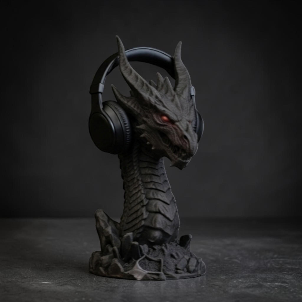 Dragon Headset Holder – Gothic 3D Printed Gaming Desk Stand