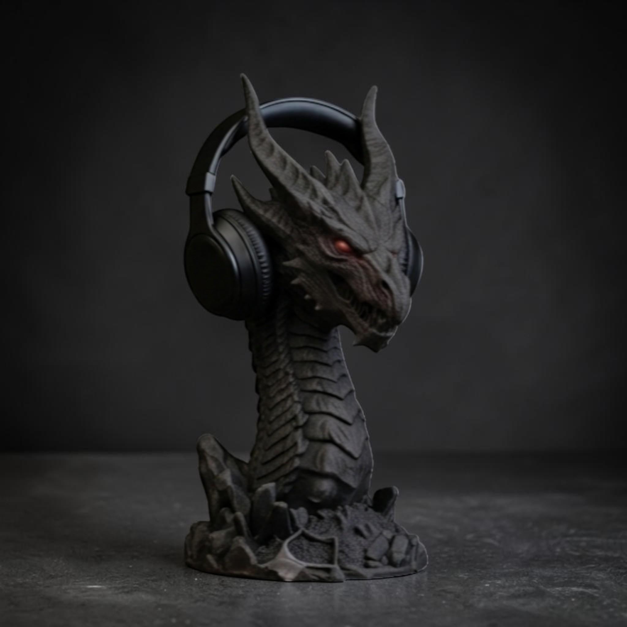 Dragon Headset Holder – Gothic 3D Printed Gaming Desk Stand