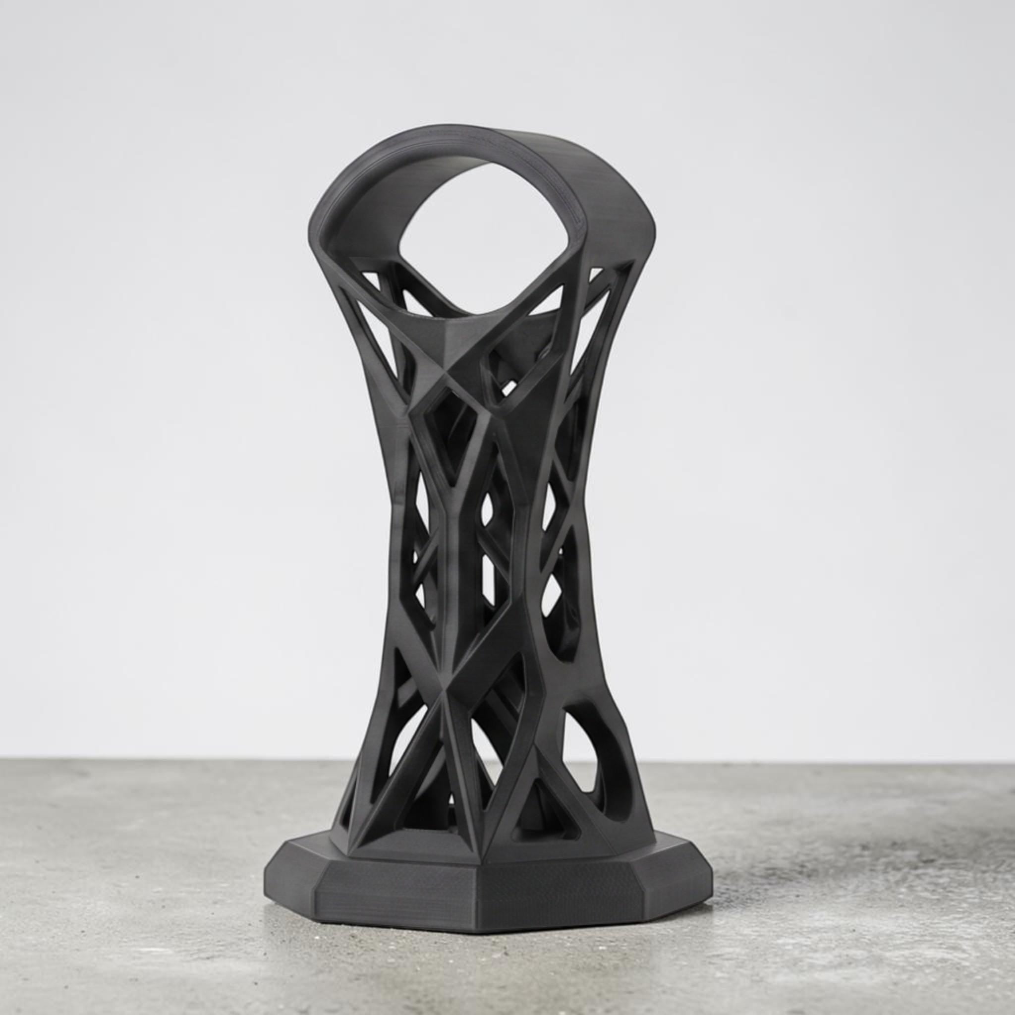 Cage Design Headphone Holder – 3D Printed Black Gaming Desk Stand