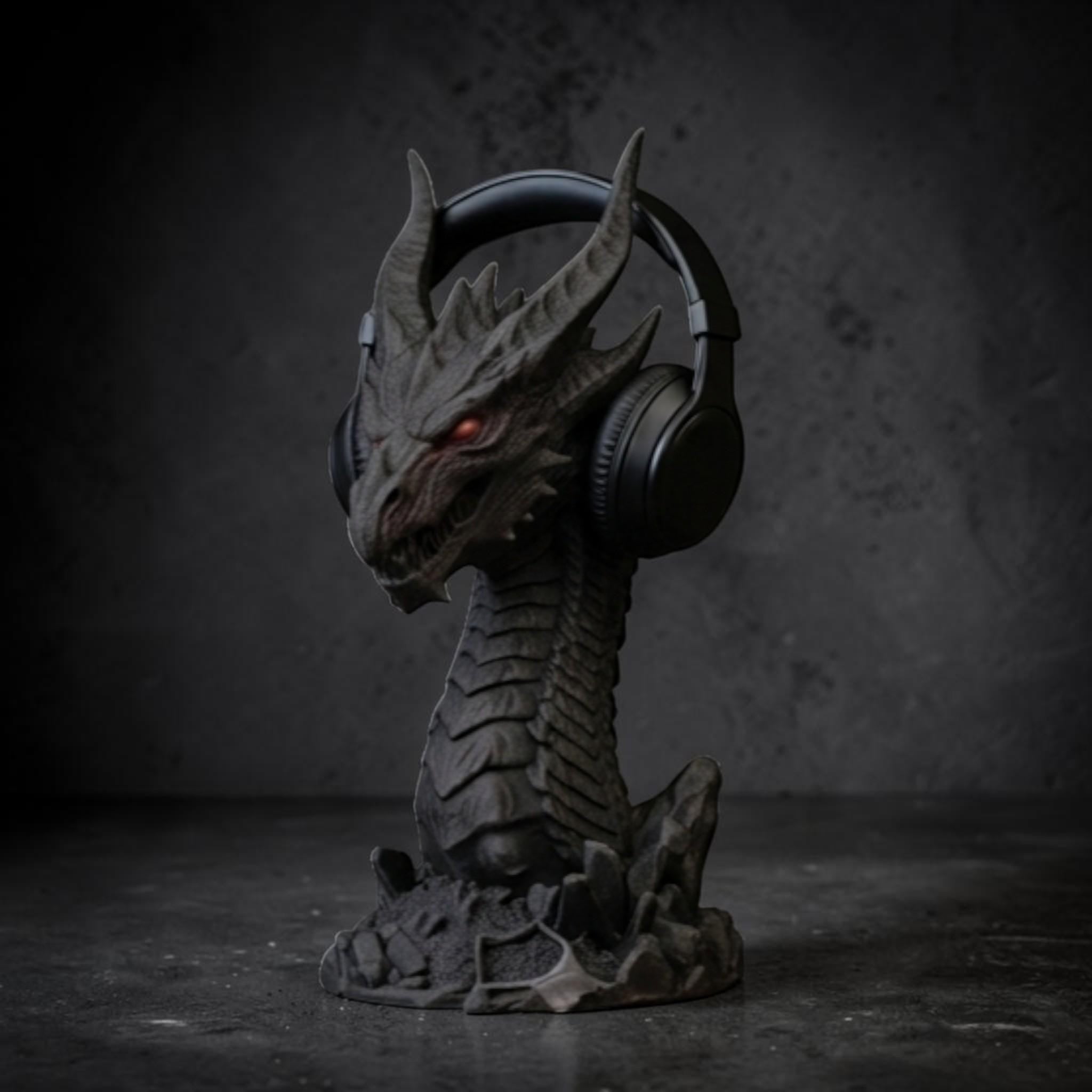 Dragon Headset Holder – Gothic 3D Printed Gaming Desk Stand