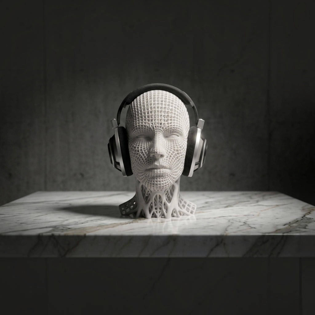 Voronoi Headphone Stand – Geometric 3D Printed Audiophile Desk Decor