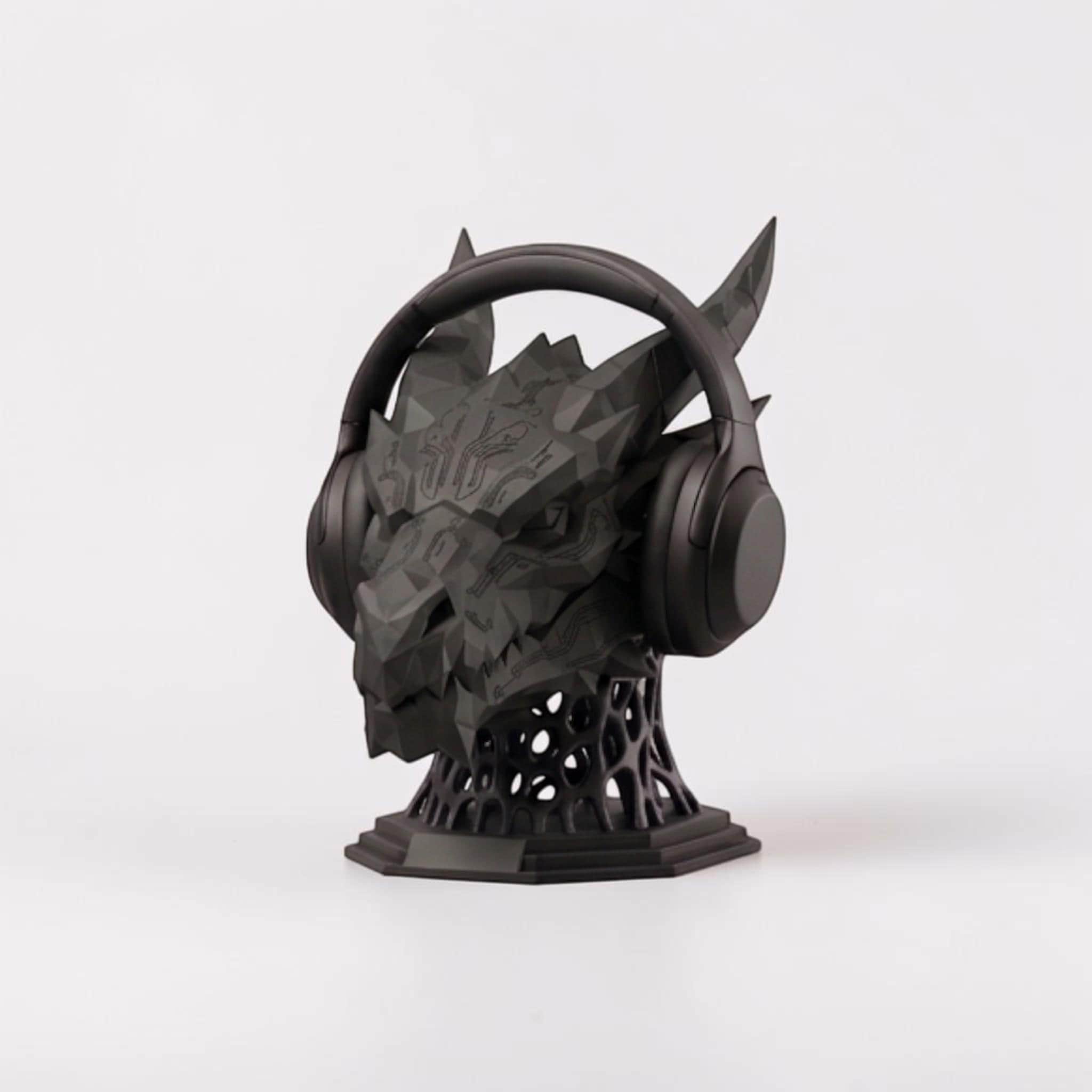 Mech Dragon Headset Stand – 3D Printed Sci-Fi Gaming Desk Decor
