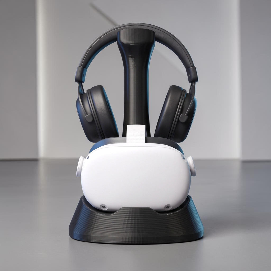 VR & Headphone Dual Stand – 3D Printed Gaming Gear Organizer