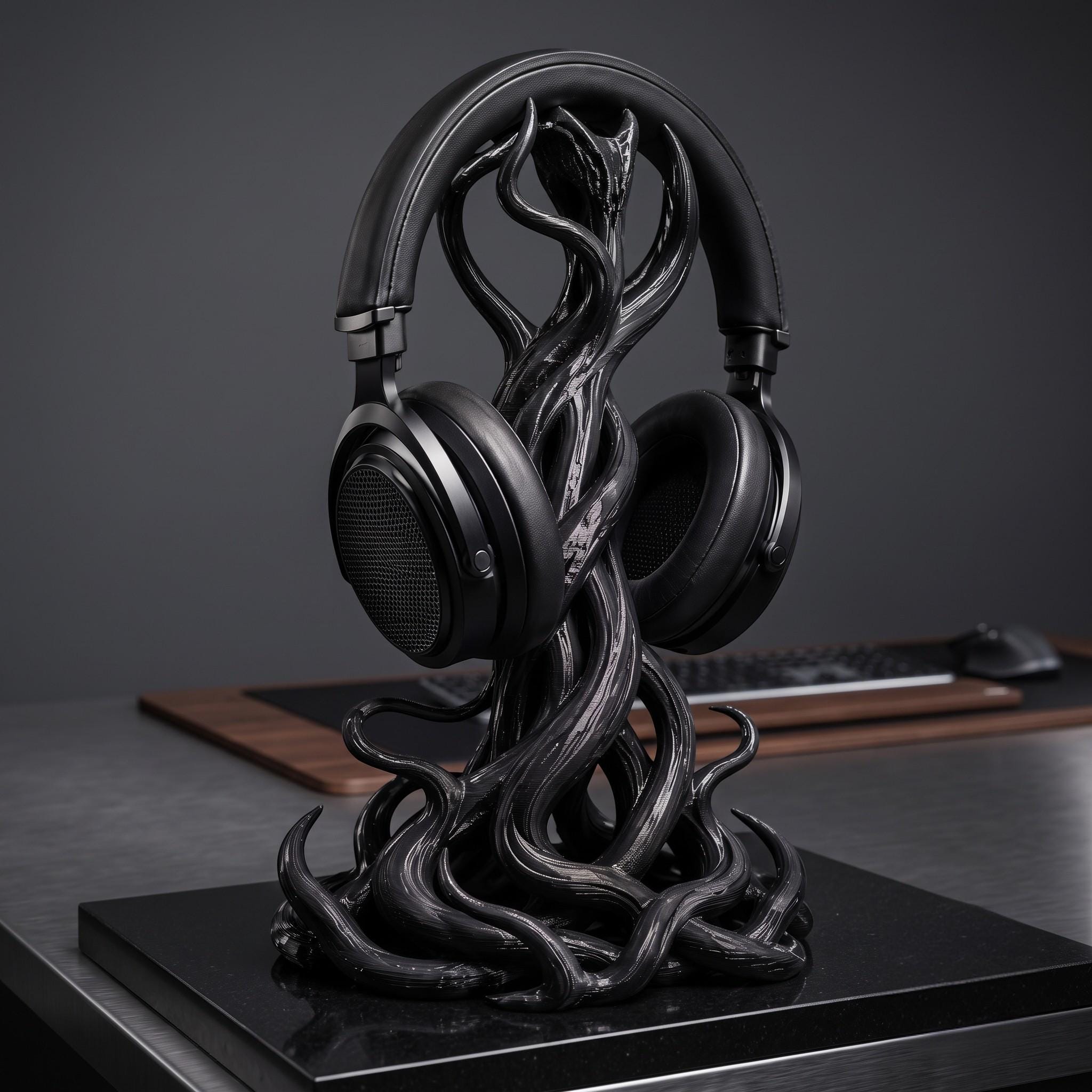 Gothic Tentacle Headphone Stand – Artistic 3D Printed Desk Organizer