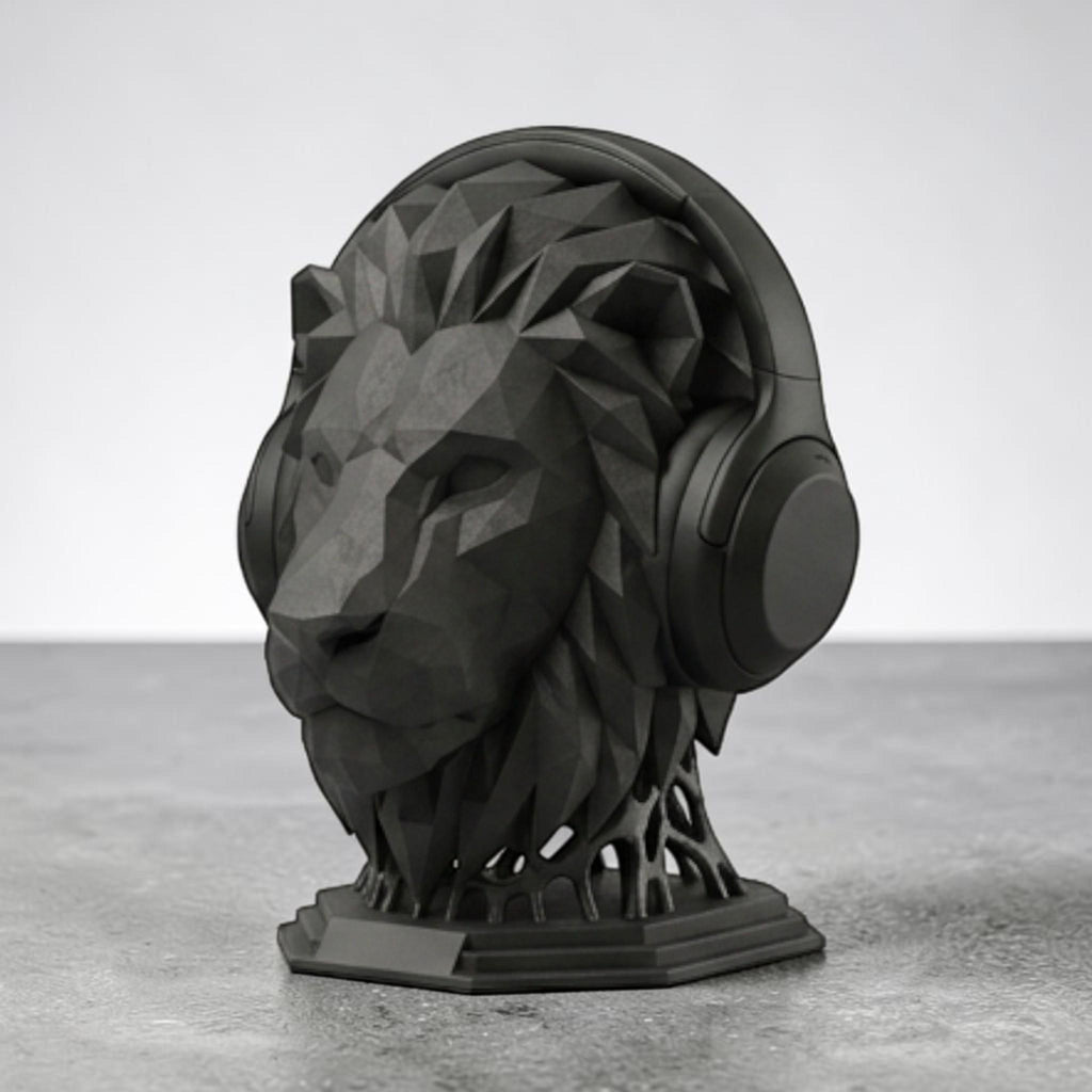 Majestic Lion Headphone Stand – 3D Printed Bold Gaming Desk Art