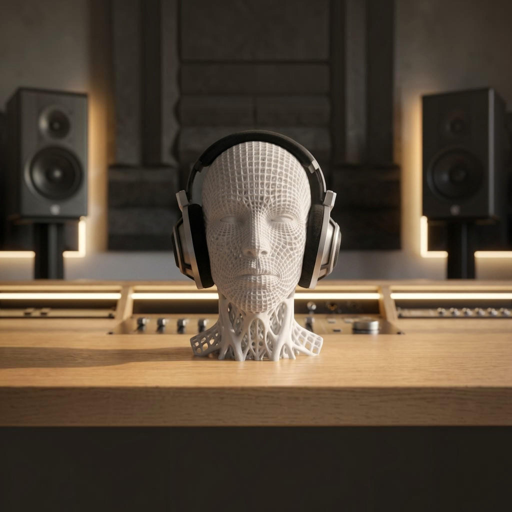 Voronoi Headphone Stand – Geometric 3D Printed Audiophile Desk Decor