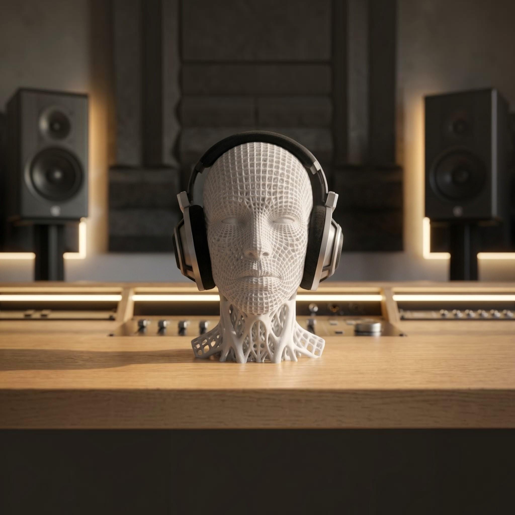 Voronoi Headphone Stand – Geometric 3D Printed Audiophile Desk Decor