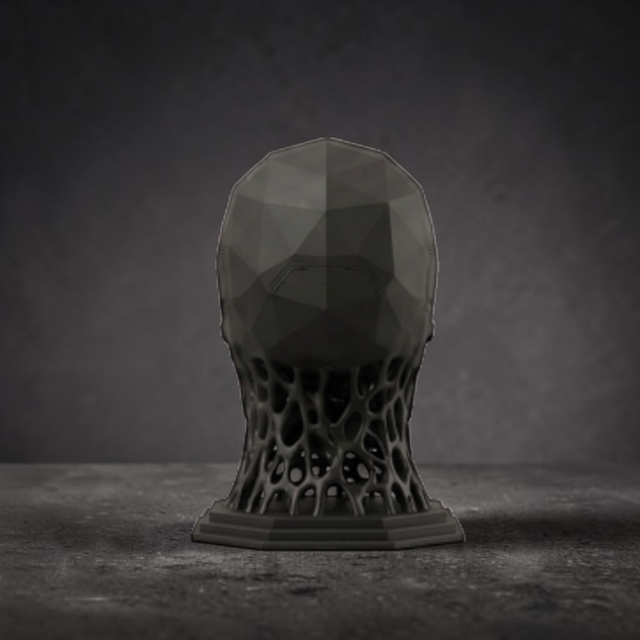 Mechanical Skull Headset Holder – Industrial Sci-Fi Gaming Desk Decor