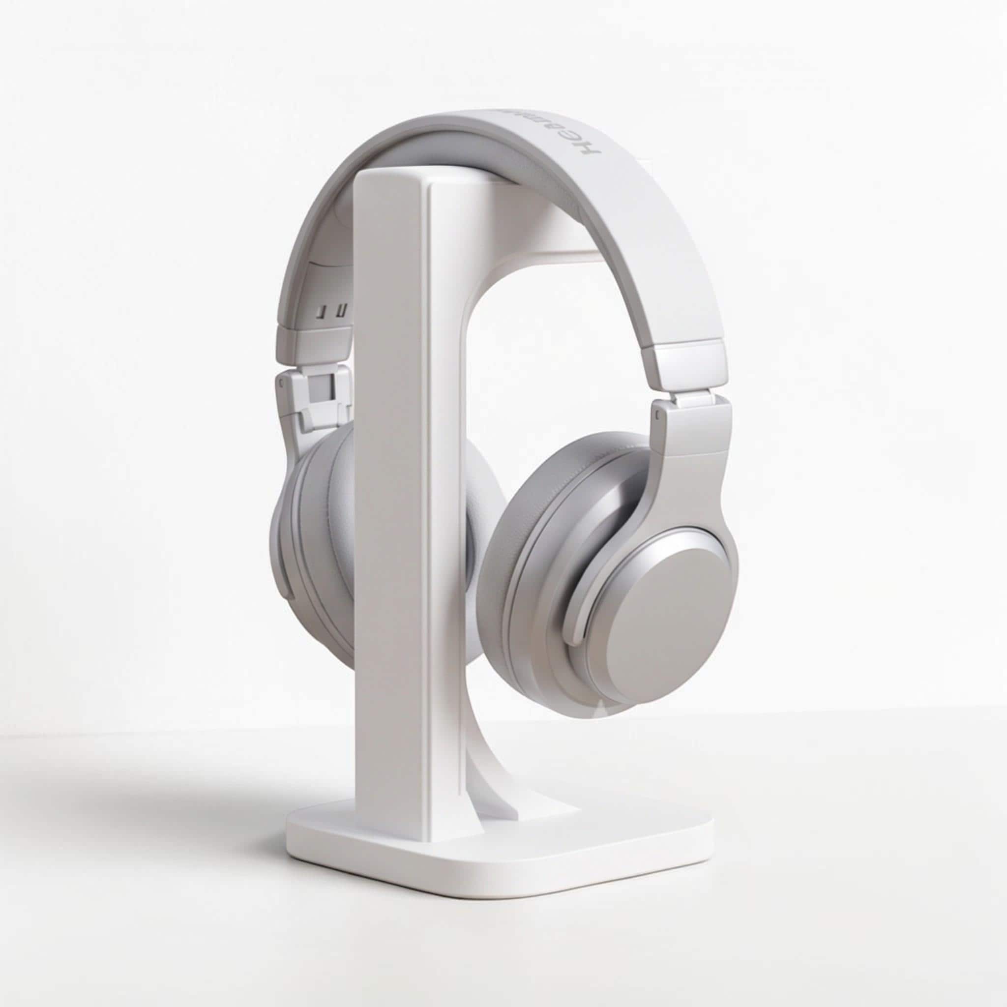 White Gaming Headset Stand – Minimalist 3D Printed Desk Organizer