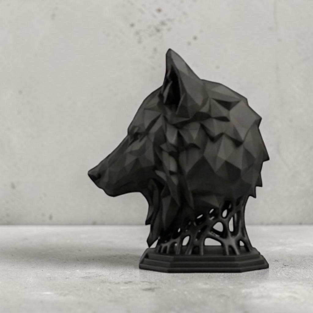 Geometric Wolf Headphone Stand – Hexagonal Base, Multi-Color Edition