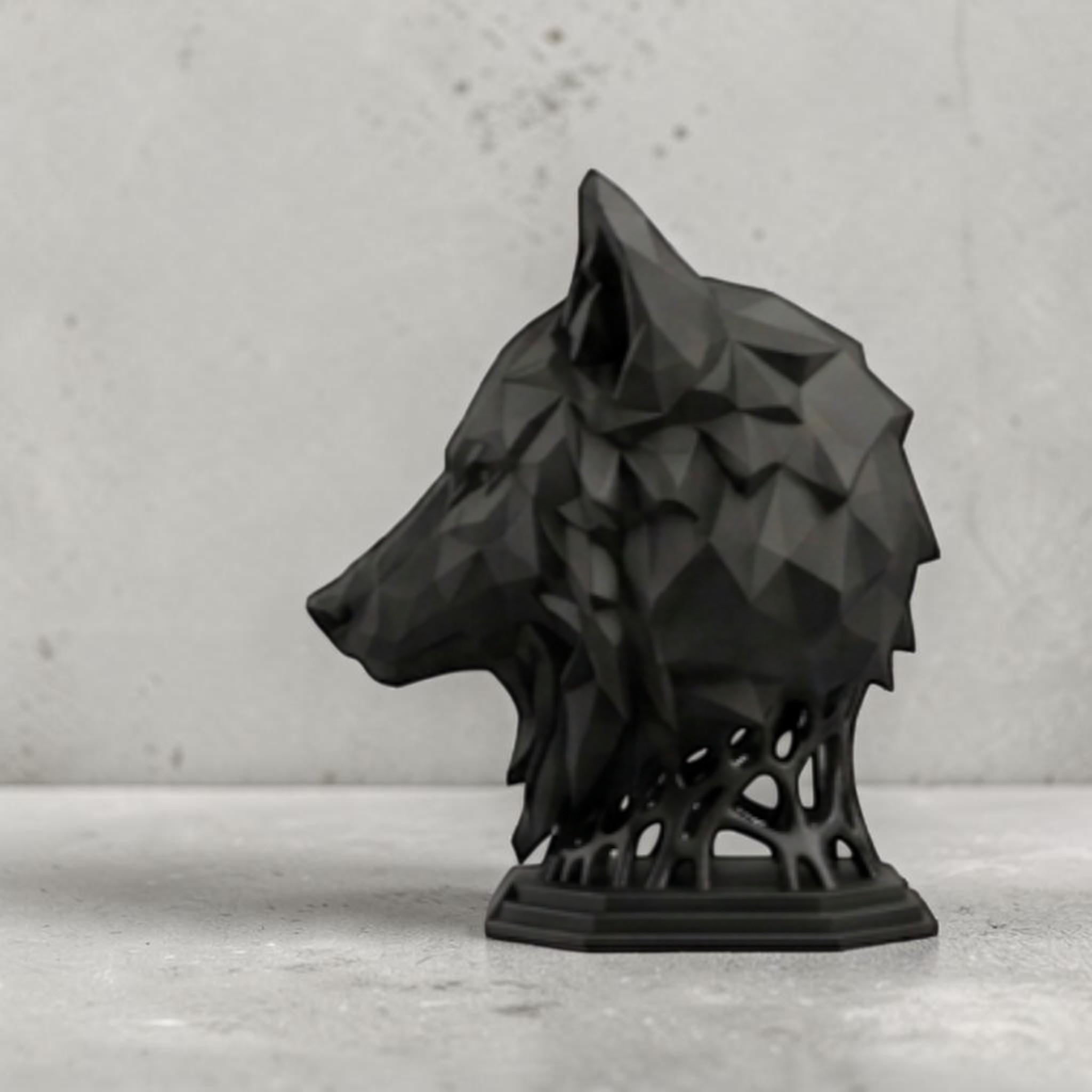 Geometric Wolf Headphone Stand – Hexagonal Base, Multi-Color Edition