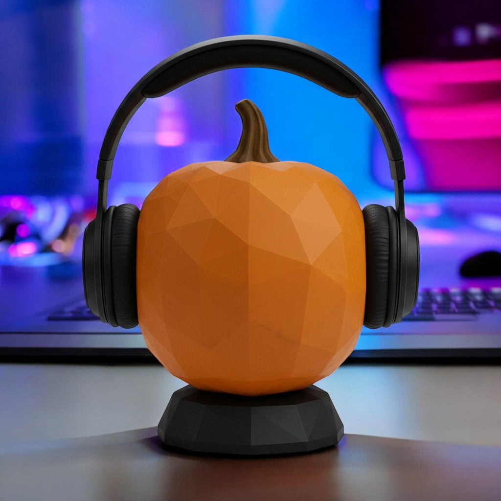 3D Printed Pumpkin Bust Headphone Stand, Halloween Gaming Decor __etsy:7280052600