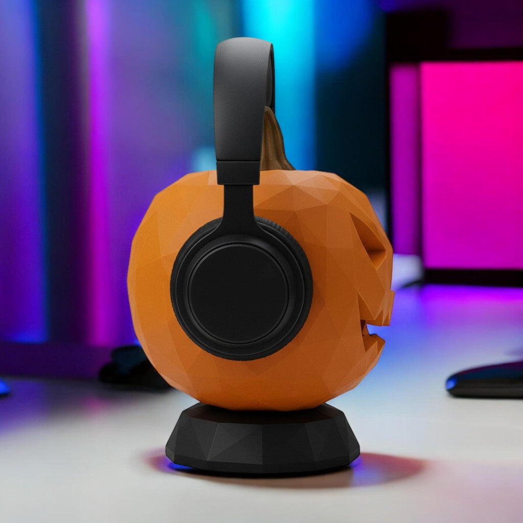 3D Printed Pumpkin Bust Headphone Stand, Halloween Gaming Decor __etsy:7280052508