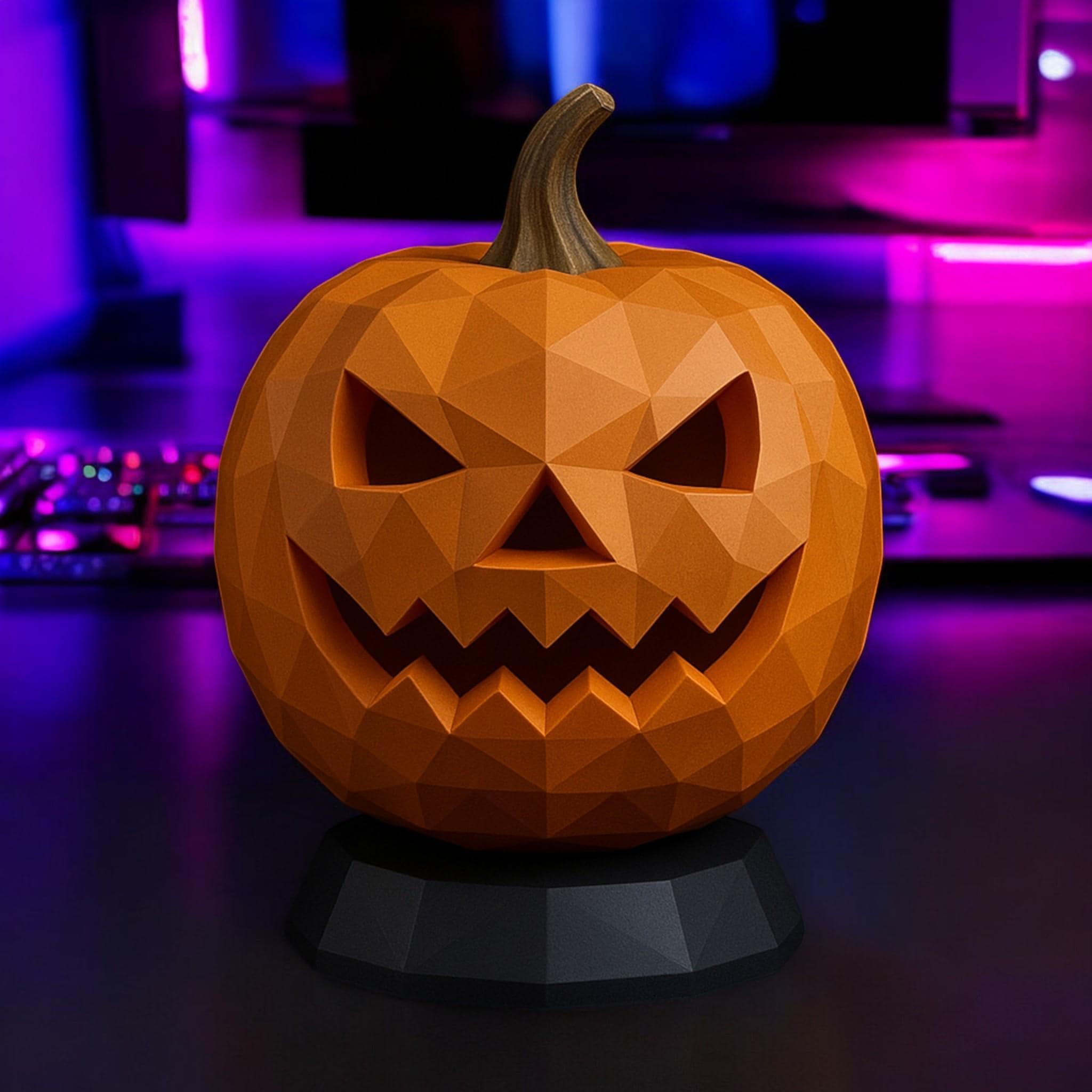 3D Printed Pumpkin Bust Headphone Stand, Halloween Gaming Decor __etsy:7280052610