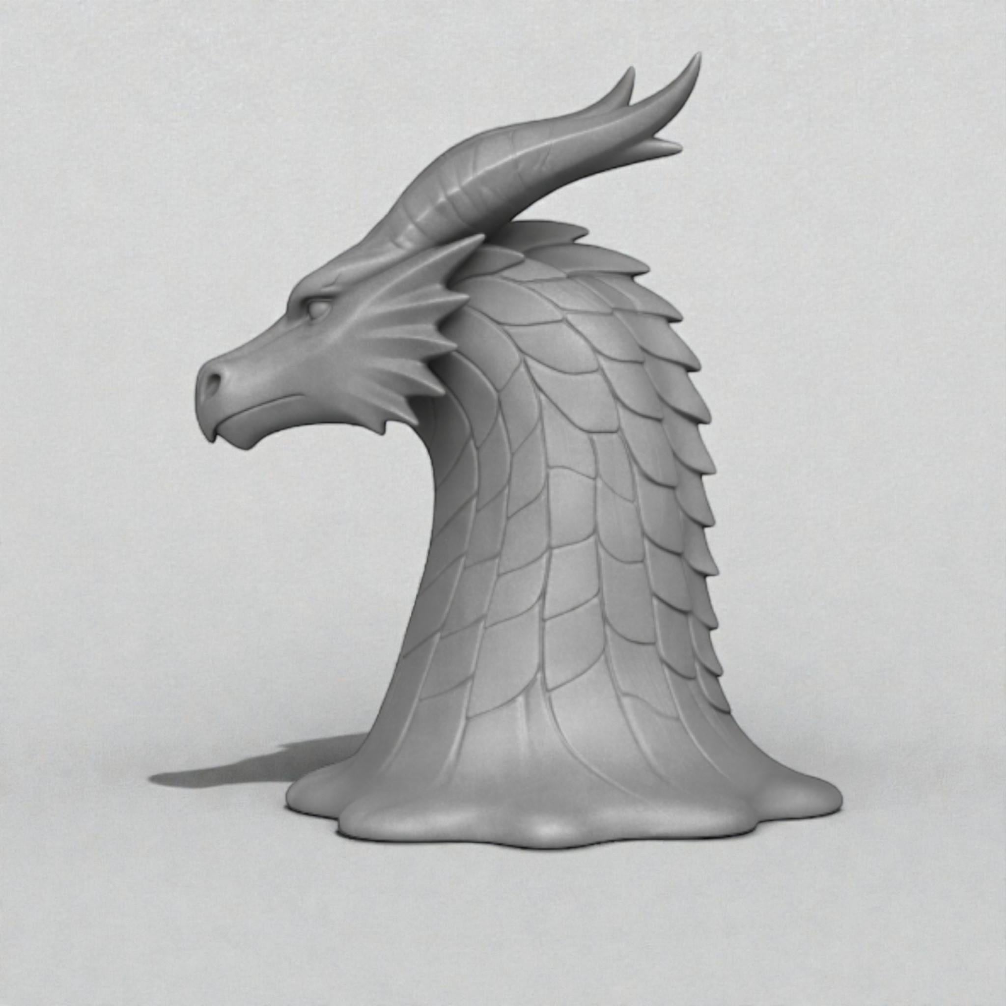 Dragon Head Headphone Stand, Gamer Room Desk Headset Holder, Fantasy Gothic 3D Printed Model __etsy:7685243083