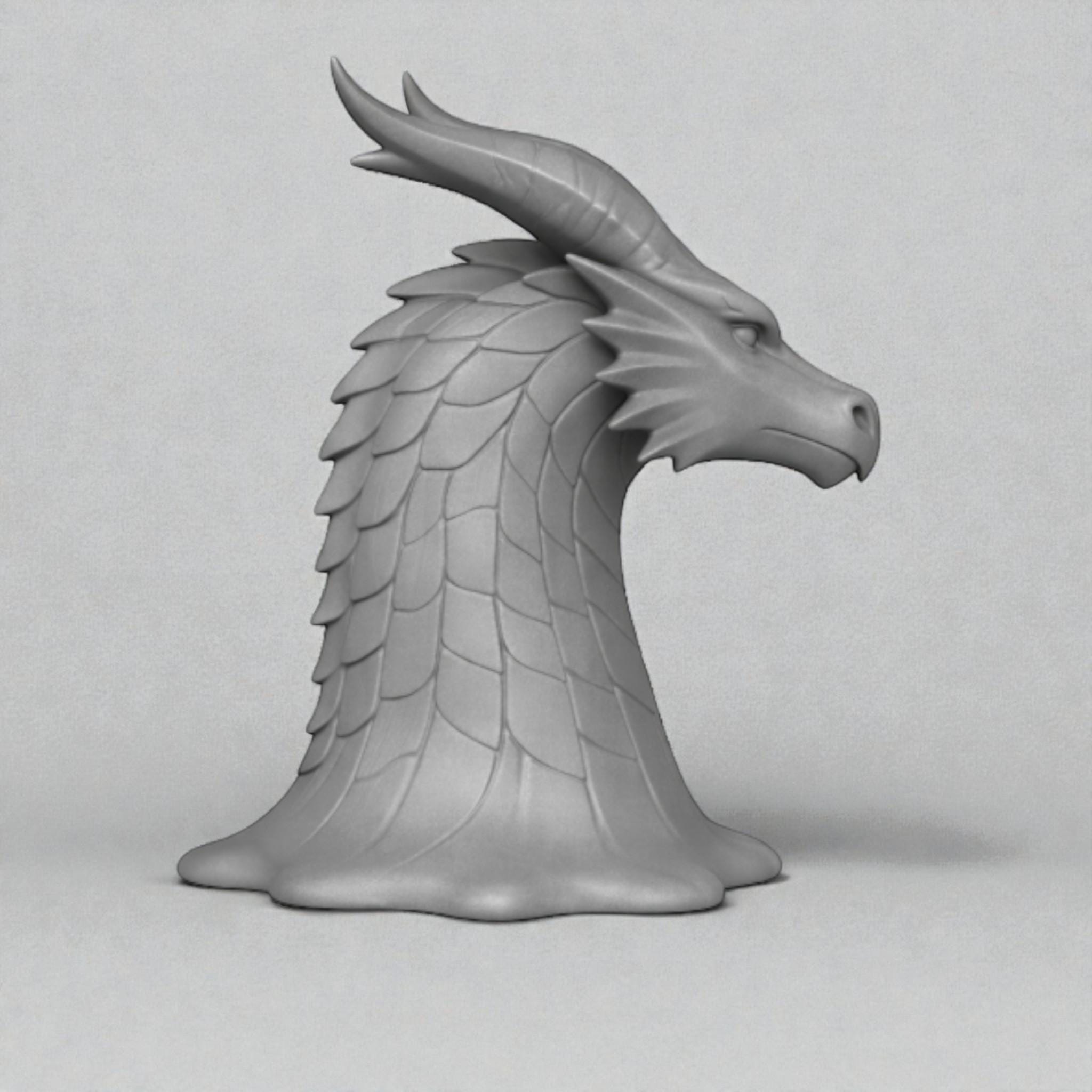 Dragon Head Headphone Stand, Gamer Room Desk Headset Holder, Fantasy Gothic 3D Printed Model __etsy:7685243095