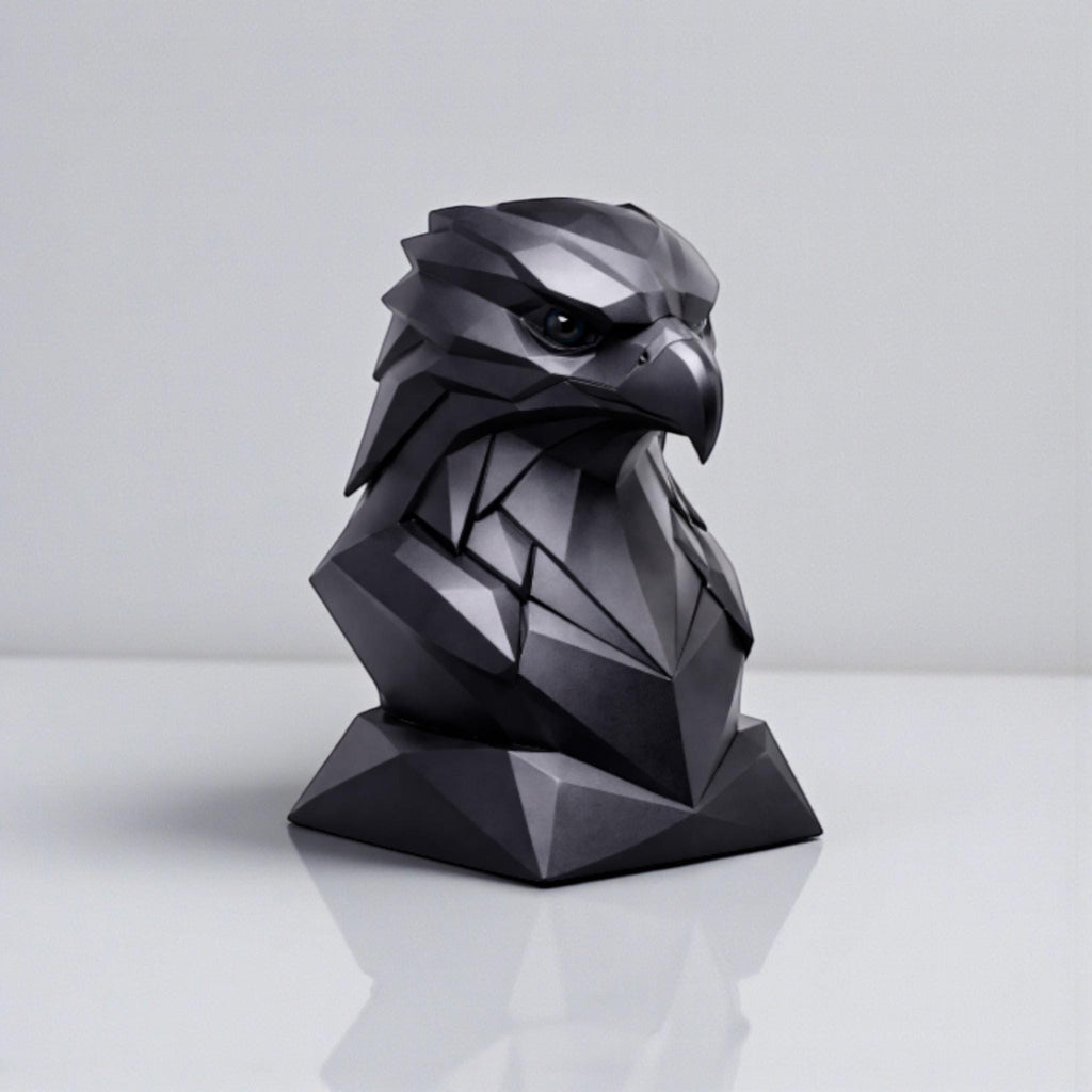 Eagle Headphone Stand, Geometric Black Desk Holder __etsy:7655417500