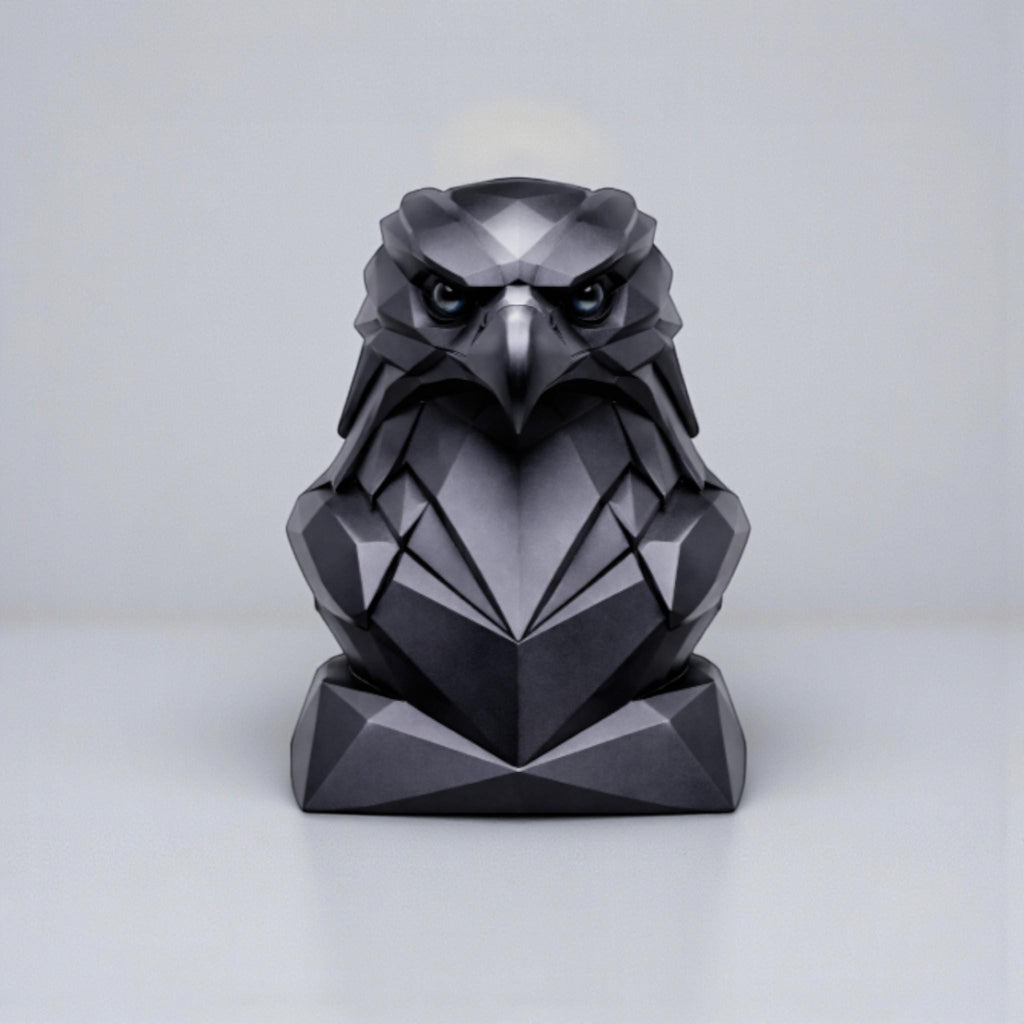 Eagle Headphone Stand, Geometric Black Desk Holder __etsy:7703364641