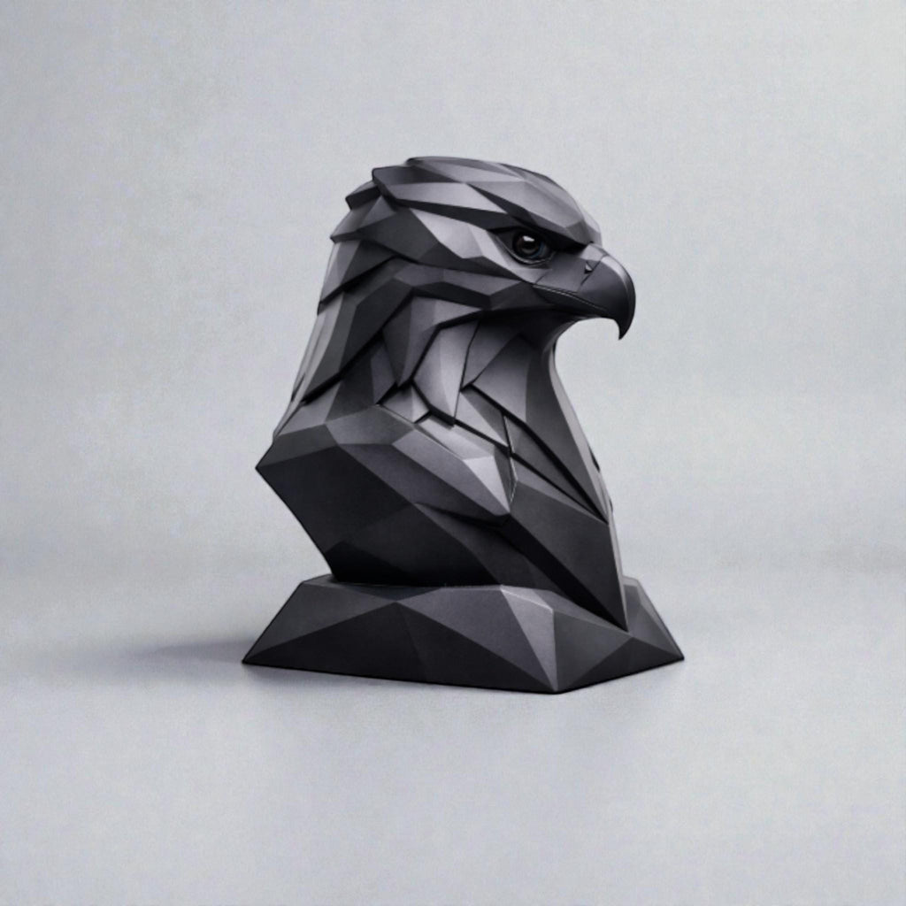 Eagle Headphone Stand, Geometric Black Desk Holder __etsy:7655417520