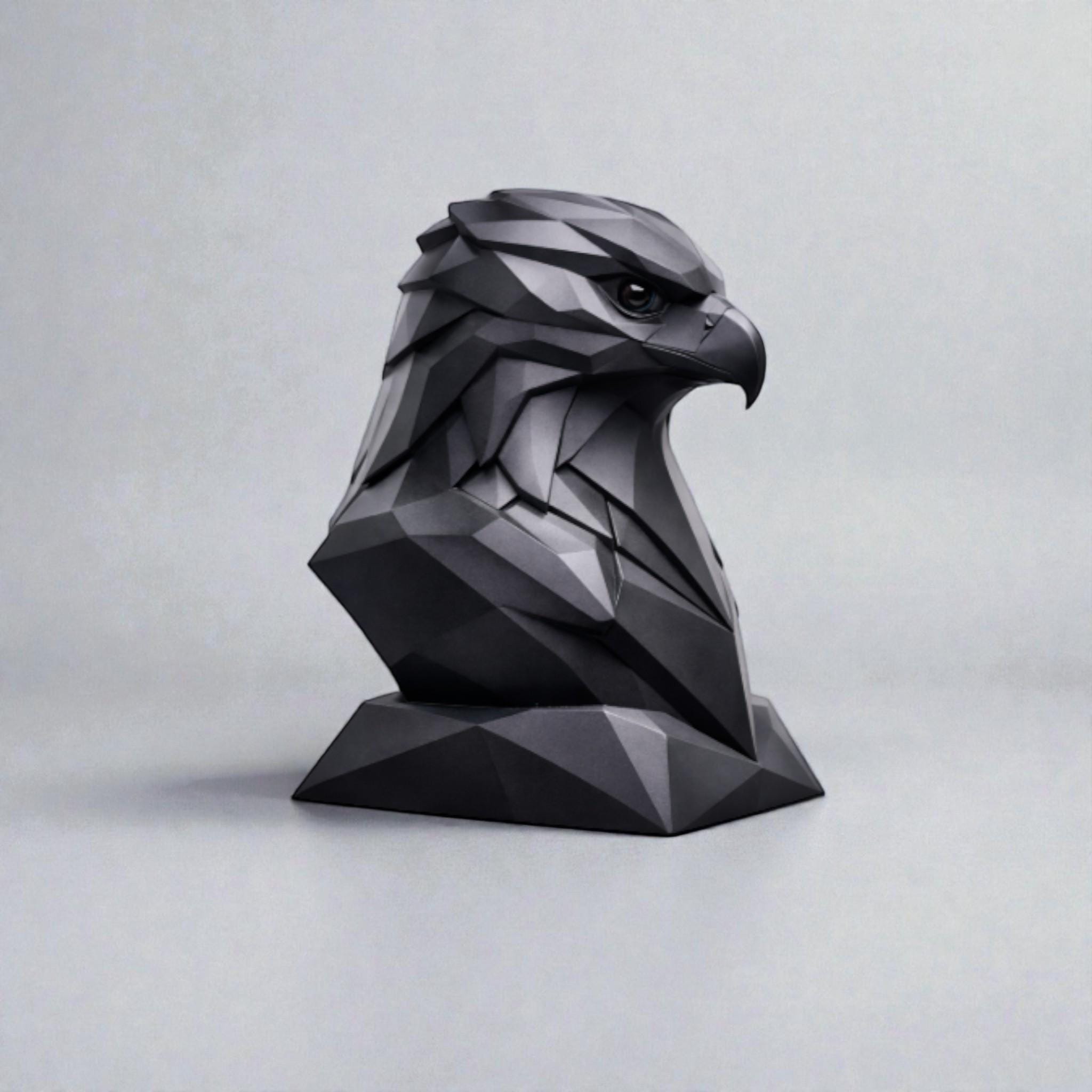 Eagle Headphone Stand, Geometric Black Desk Holder __etsy:7655417520