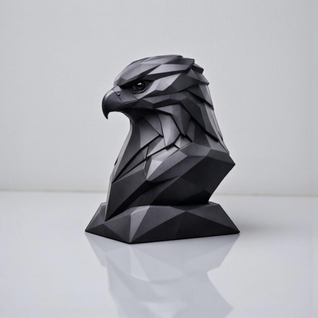 Eagle Headphone Stand, Geometric Black Desk Holder __etsy:7703364633