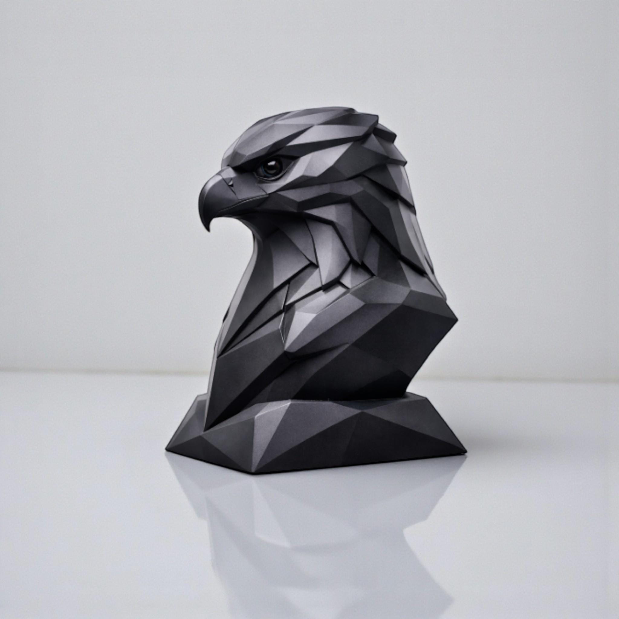 Eagle Headphone Stand, Geometric Black Desk Holder __etsy:7703364633