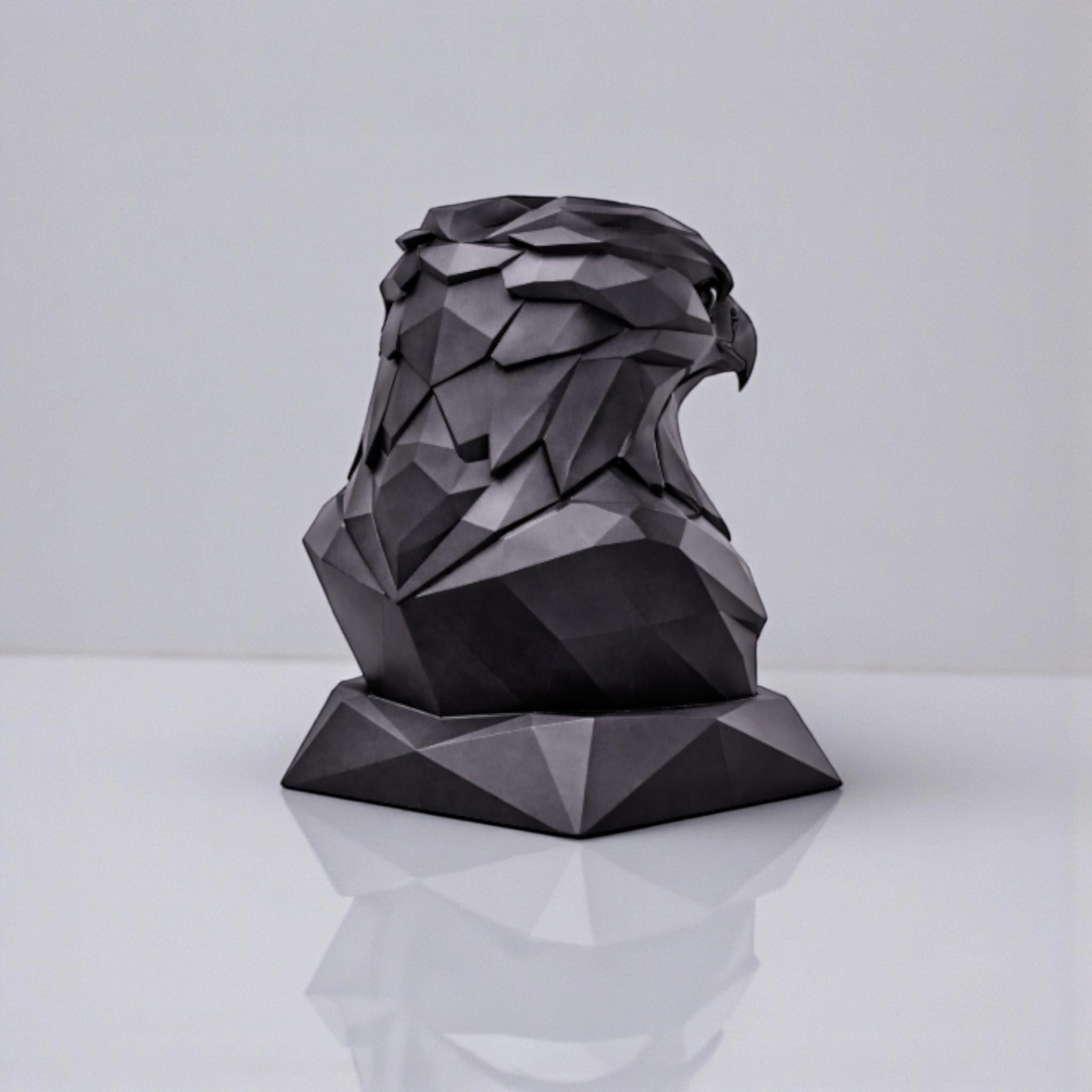 Eagle Headphone Stand, Geometric Black Desk Holder __etsy:7703364635