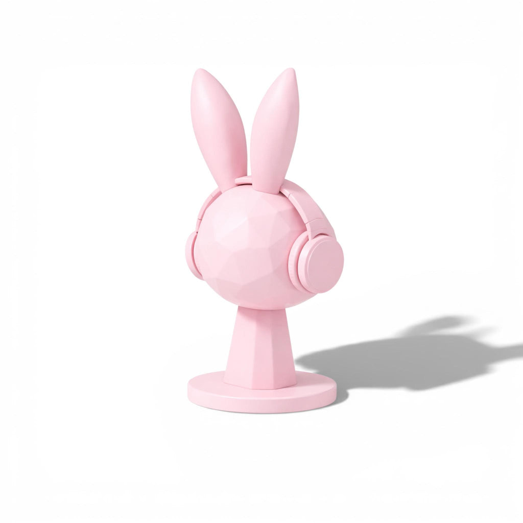 Geometric Bunny Headphone Stand, Kawaii Gaming Desk Decor, Gift for Gamers __etsy:7663854609