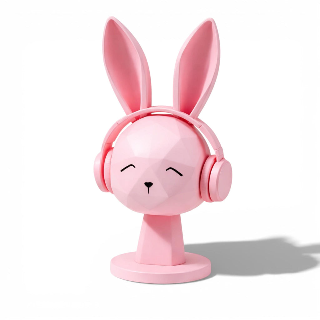 Geometric Bunny Headphone Stand, Kawaii Gaming Desk Decor, Gift for Gamers __etsy:7663854633
