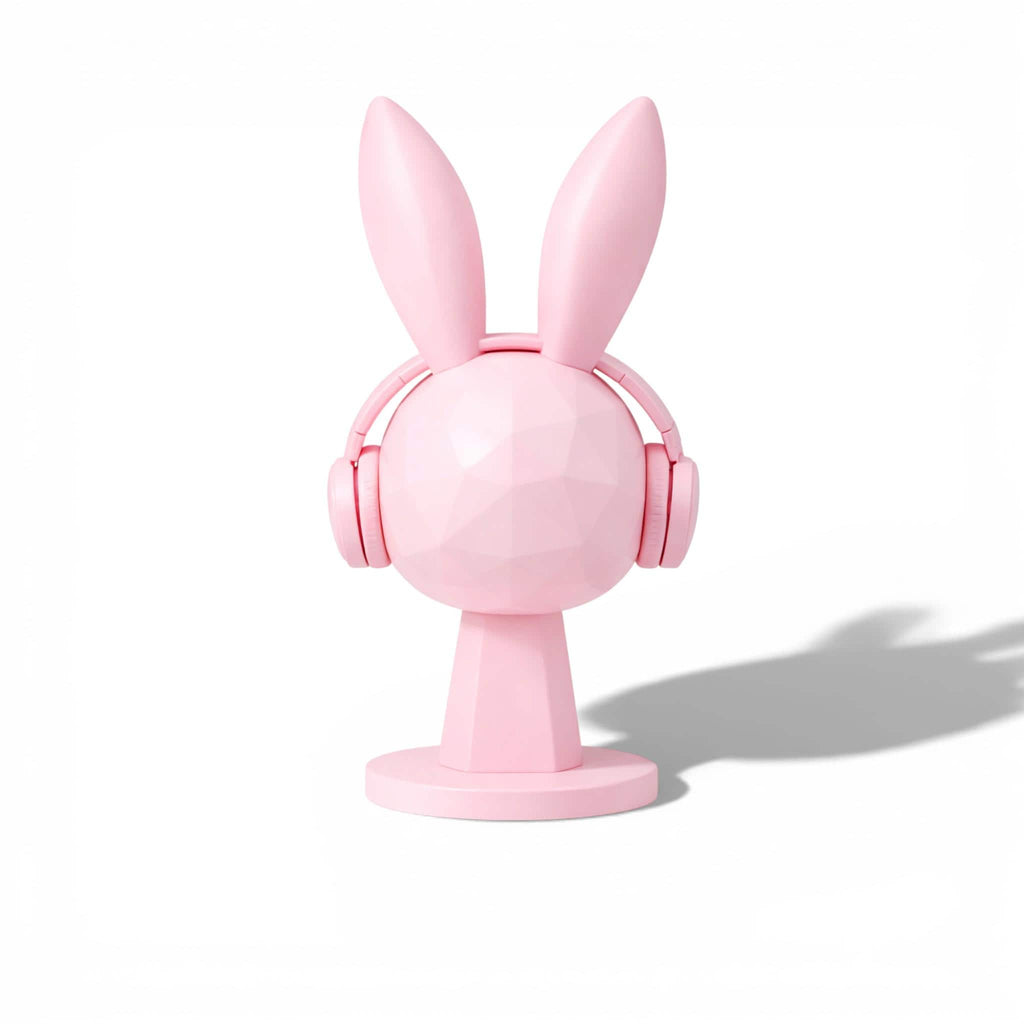 Geometric Bunny Headphone Stand, Kawaii Gaming Desk Decor, Gift for Gamers __etsy:7663854629