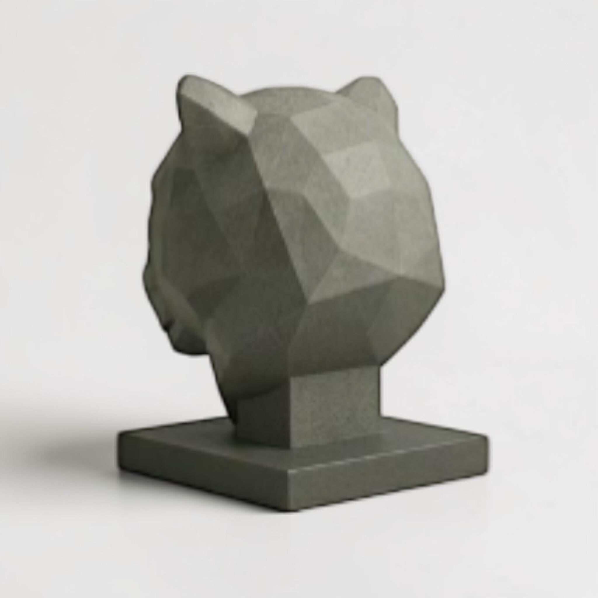 Geometric Tiger Headset Stand, 3D Printed Low Poly Animal Desk Organizer __etsy:7867397535