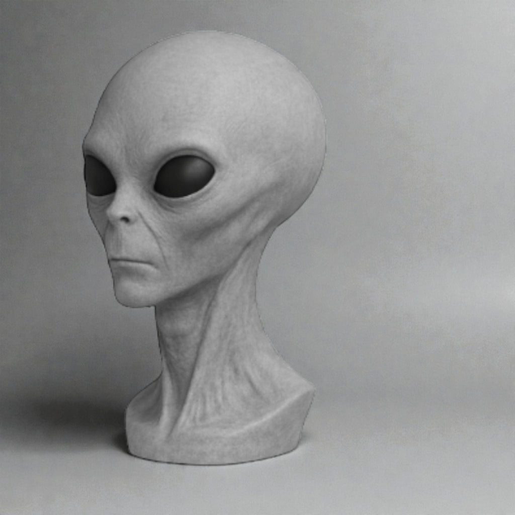 Headphone Stand Alien Bust, Sci-Fi Desk Decor __etsy:7633899728