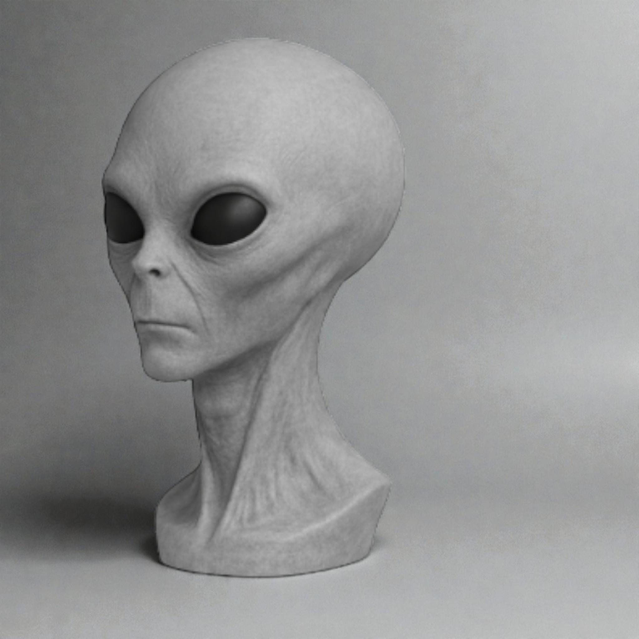 Headphone Stand Alien Bust, Sci-Fi Desk Decor __etsy:7633899728