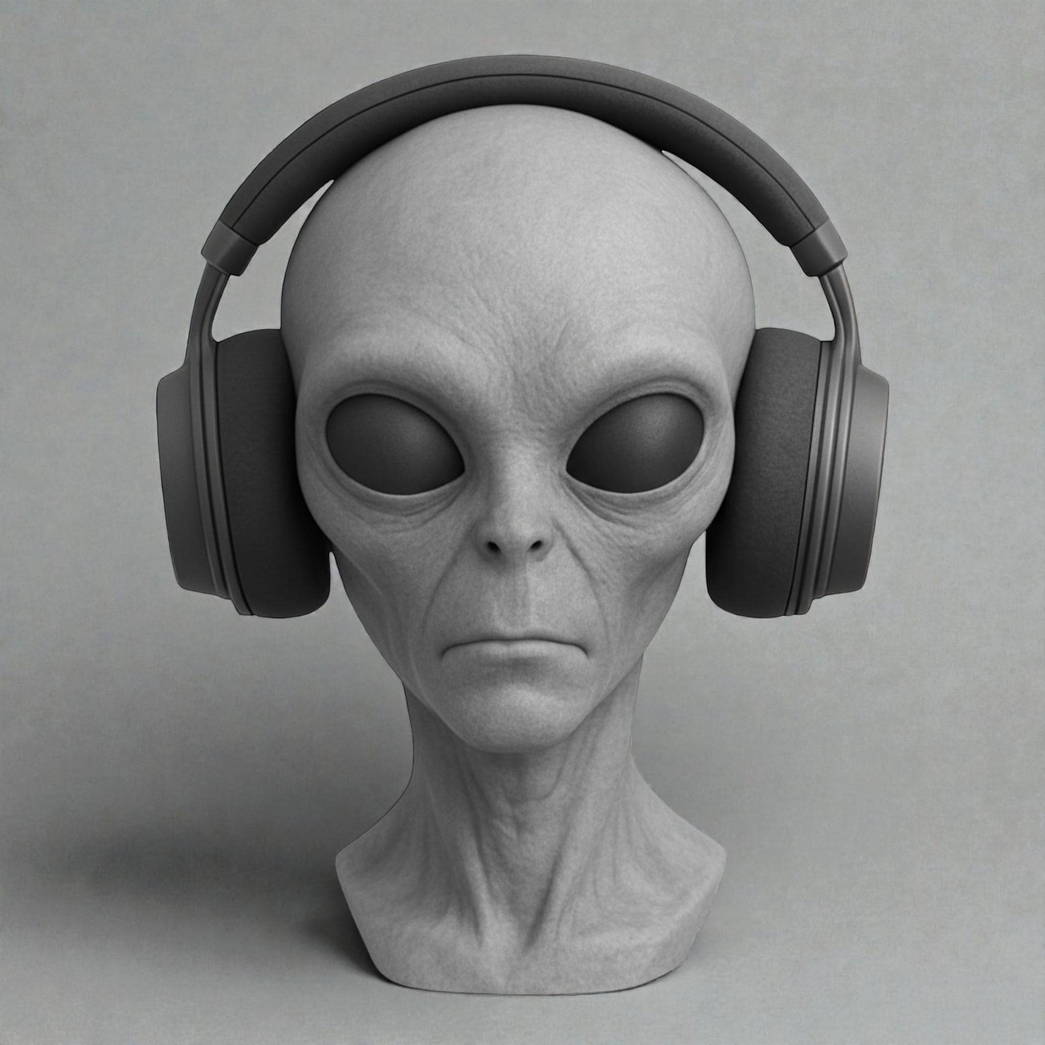 Headphone Stand Alien Bust, Sci-Fi Desk Decor __etsy:7681845931