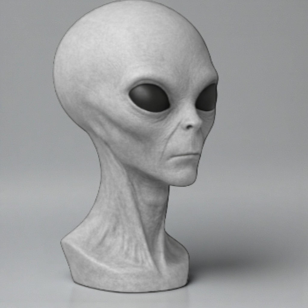 Headphone Stand Alien Bust, Sci-Fi Desk Decor __etsy:7681845579