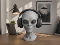 Headphone Stand Alien Bust, Sci-Fi Desk Decor __etsy:7964813798