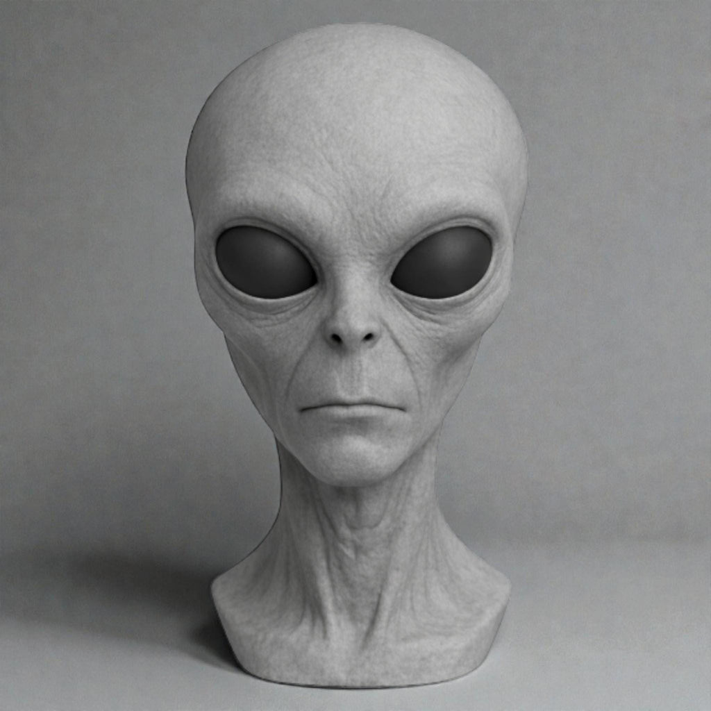 Headphone Stand Alien Bust, Sci-Fi Desk Decor __etsy:7633899632