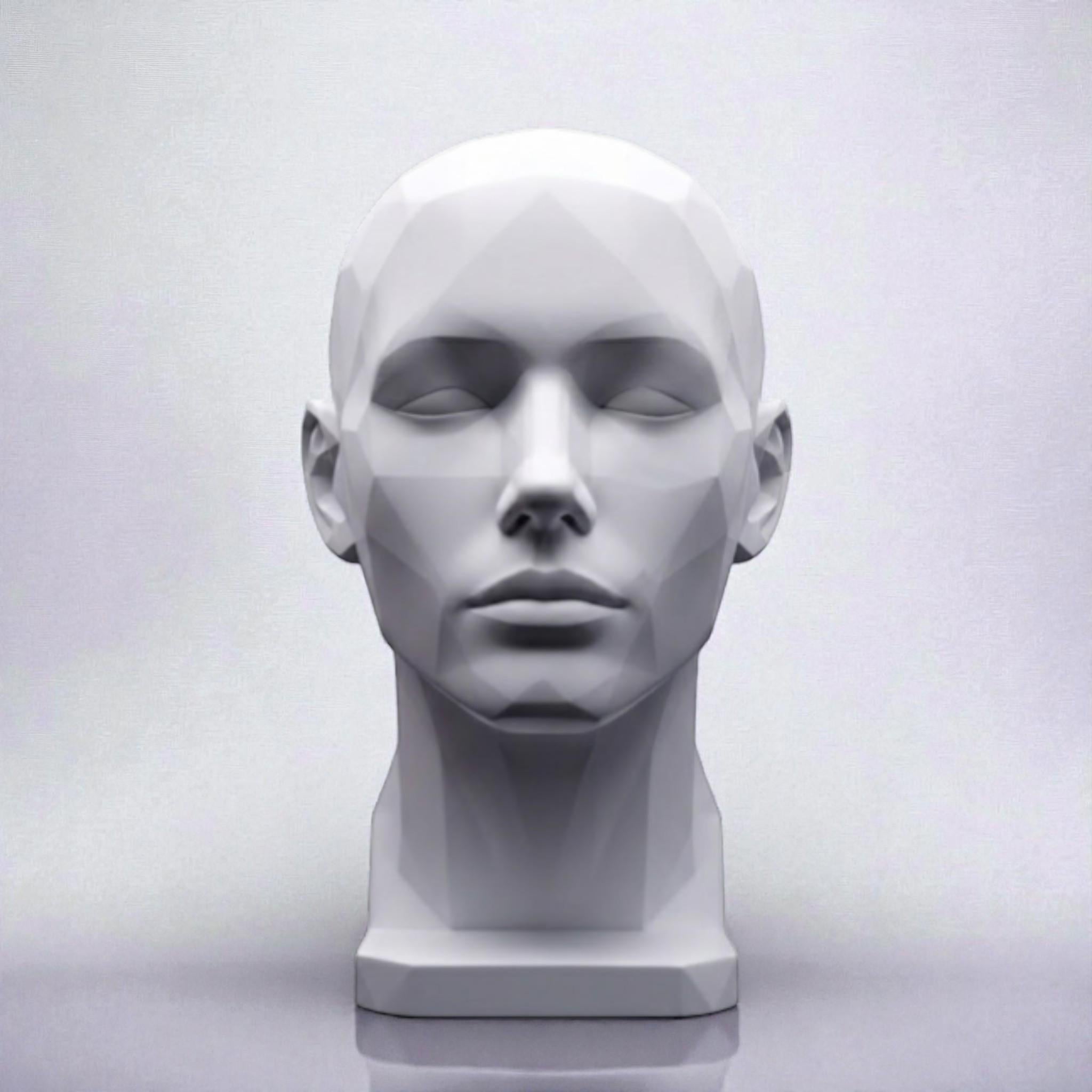 Headphone Stand Human Bust, Minimalist Modern Desk Headset Holder __etsy:7780973720