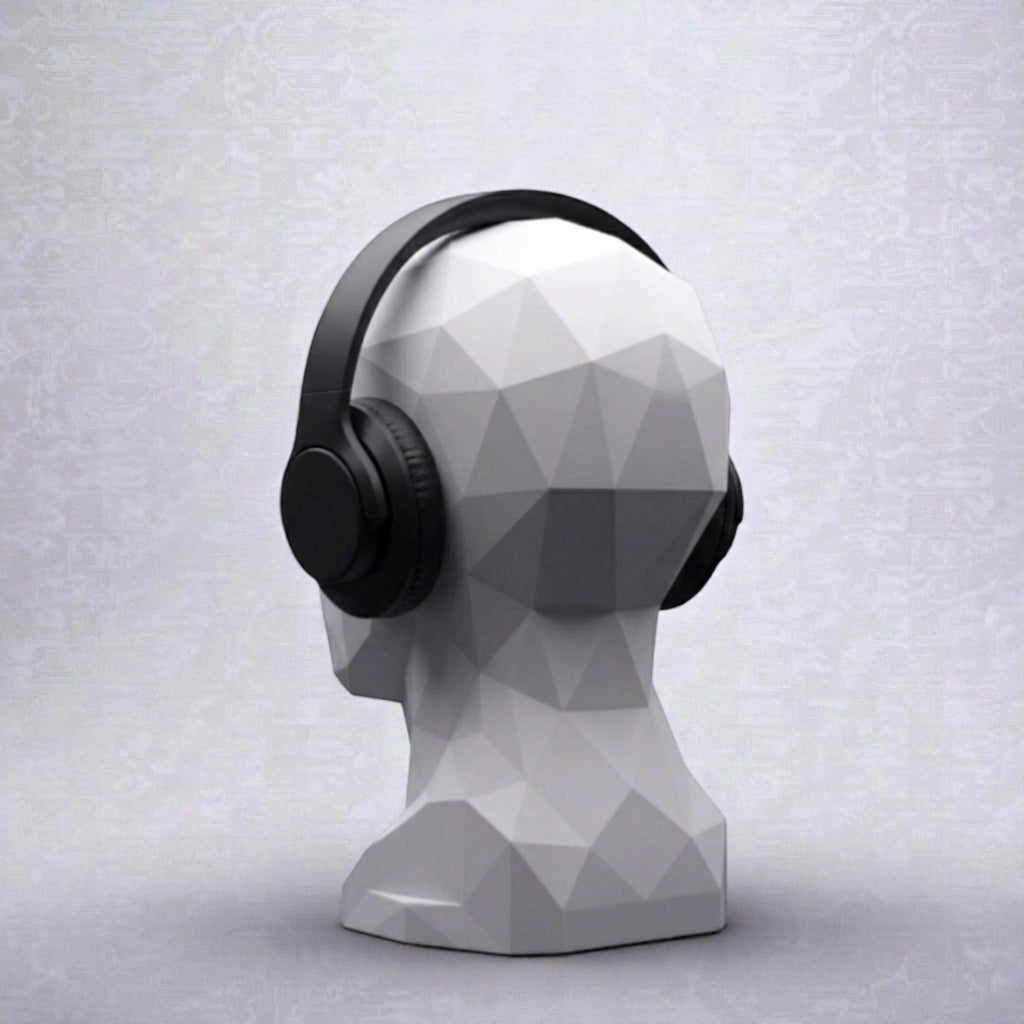 Headphone Stand Human Bust, Minimalist Modern Desk Headset Holder __etsy:7828901193