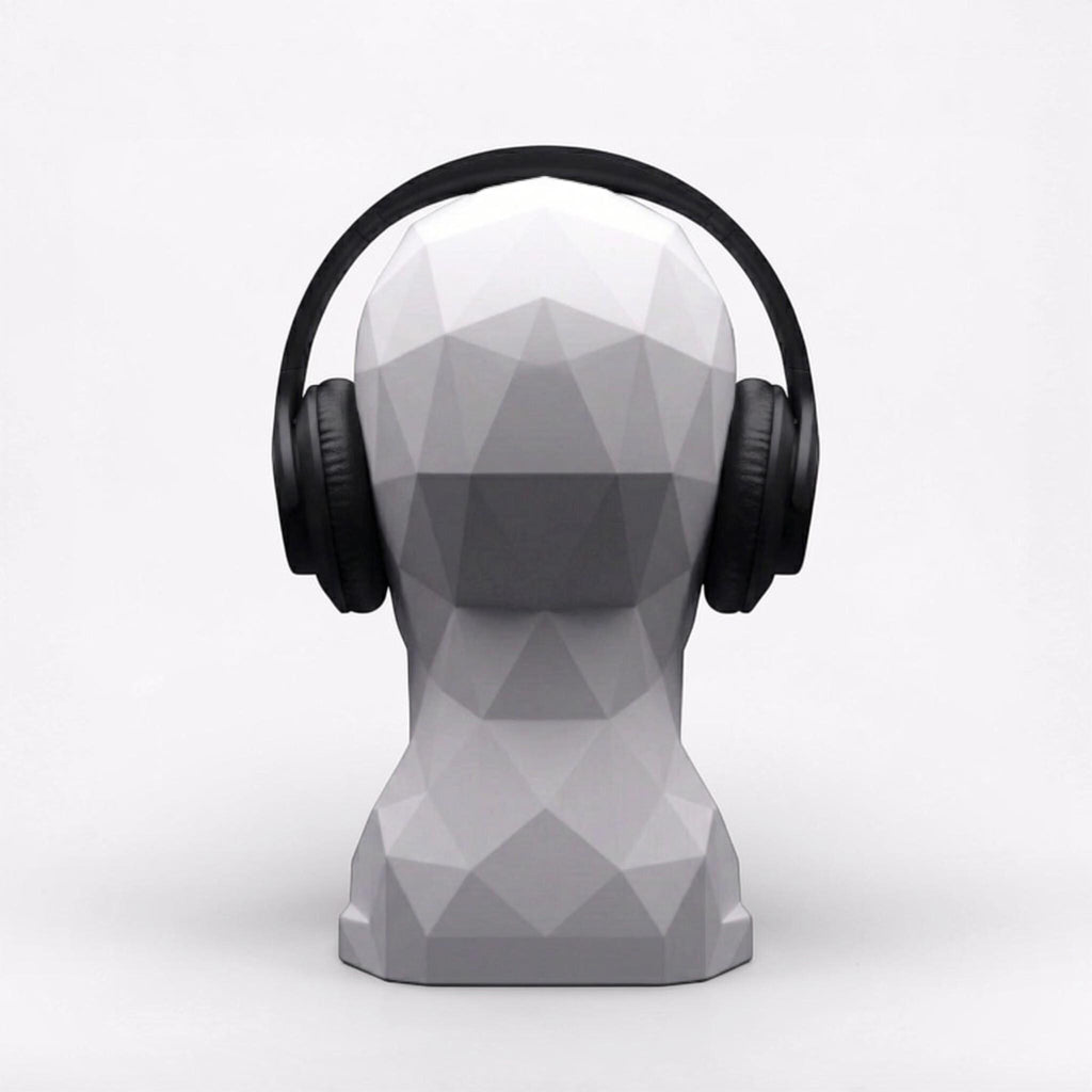 Headphone Stand Human Bust, Minimalist Modern Desk Headset Holder __etsy:7828901191