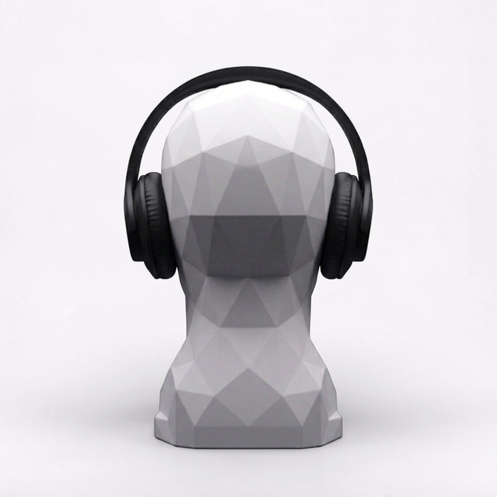 Headphone Stand Human Bust, Minimalist Modern Desk Headset Holder __etsy:7828901191