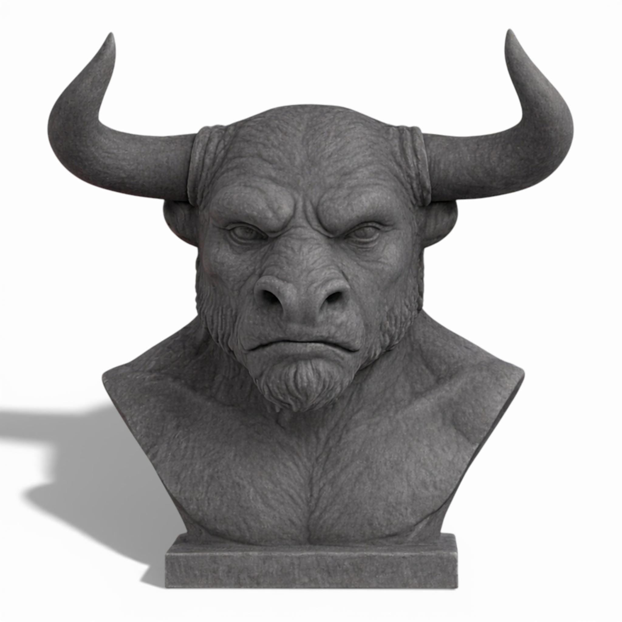 Headphone Stand Minotaur Bust, Horned Headset Holder, Mythology Gamer Desk Decor __etsy:7602104840