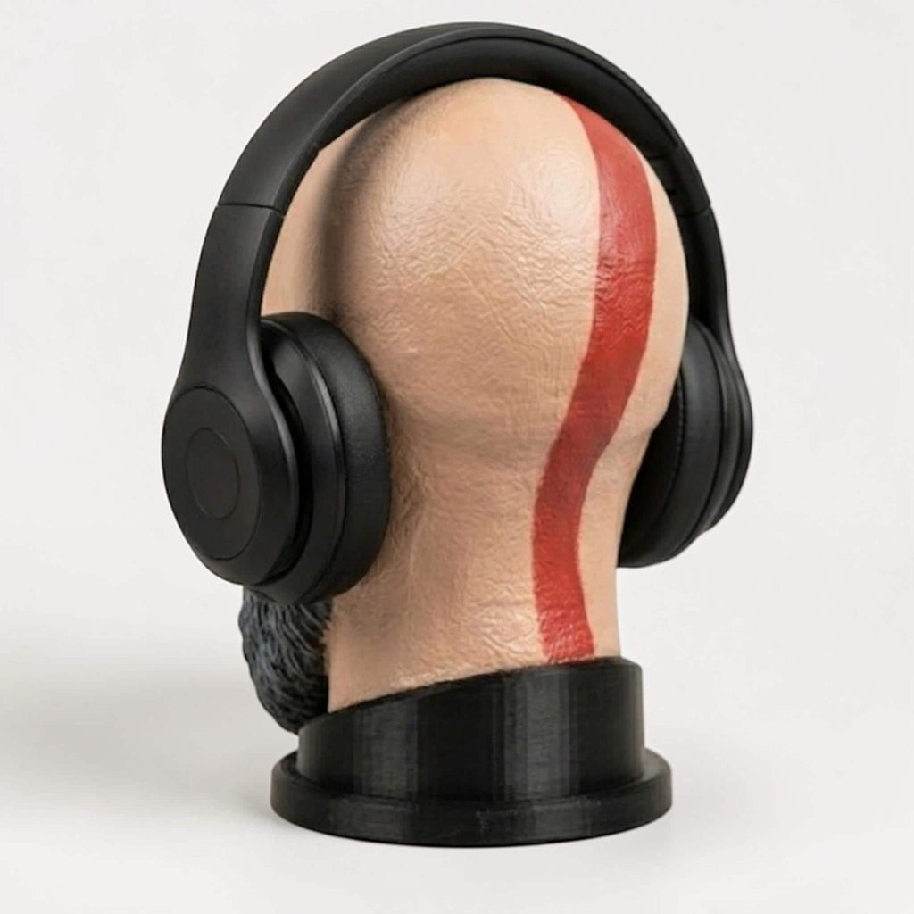 Kratos Headset Stand – God of War Bust 3D Printed Gamer Desk Decor __etsy:7856691000