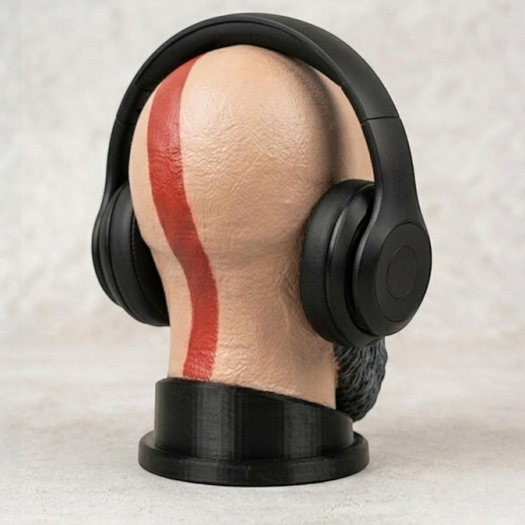 Kratos Headset Stand – God of War Bust 3D Printed Gamer Desk Decor __etsy:7904650163