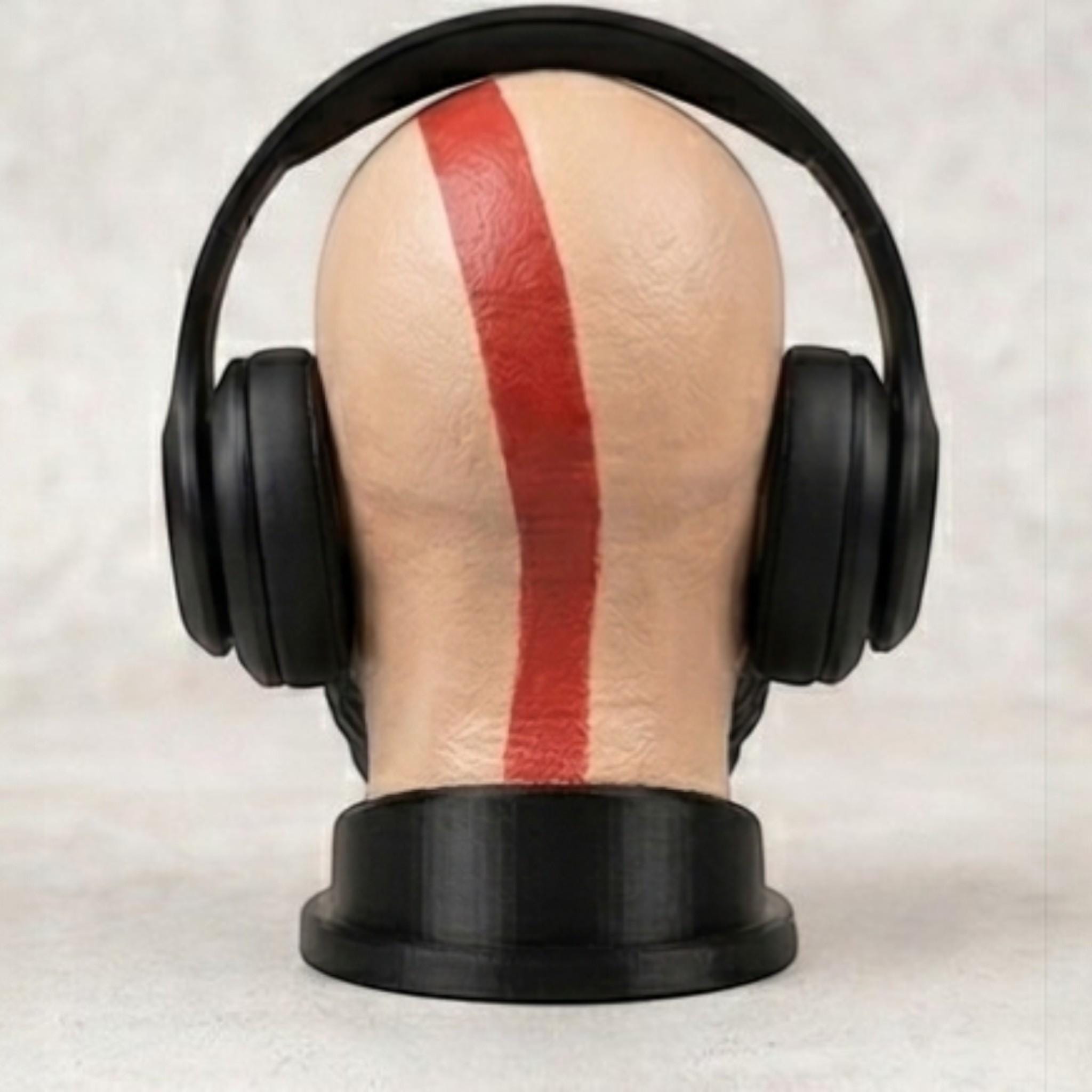 Kratos Headset Stand – God of War Bust 3D Printed Gamer Desk Decor __etsy:7904650193