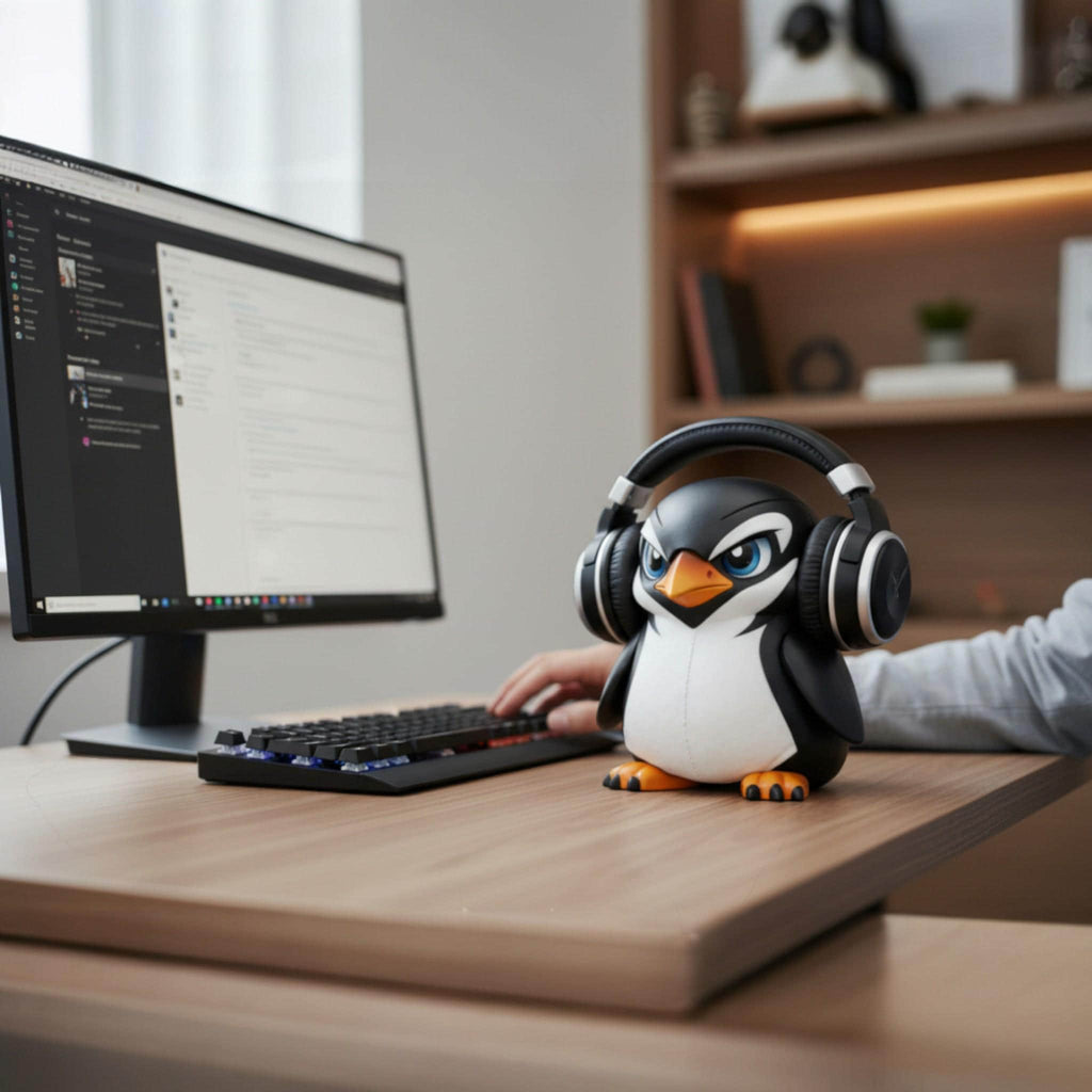 Penguin Headphone Stand, 3D Printed Headset Holder for Gaming Desk __etsy:7770467643